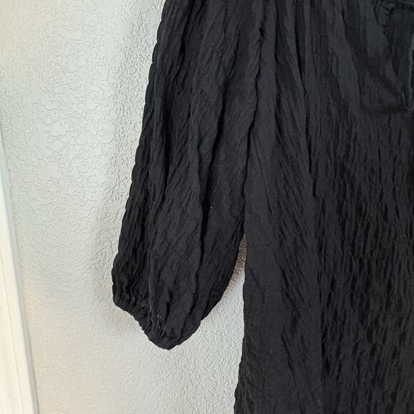 Robin Piccone Size M Fiona Black 3/4 Sleeve Cover up Tunic Boho - Picture 5 of 6